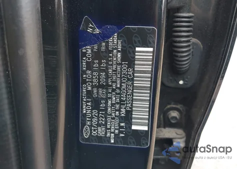 2021 Hyundai Elantra Se from USA, damaged, VIN KMHLL4AG0MU073001